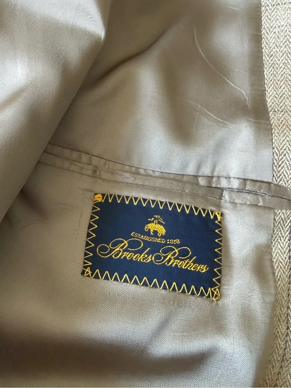 BROOKS BROTHERS 100% LINEN Sport Coat Jacket Size 43L